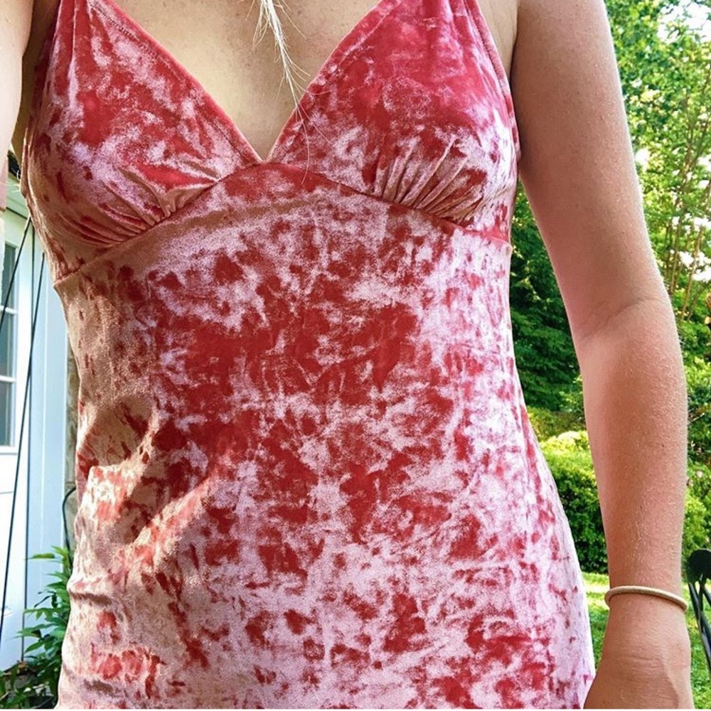 Pink Velvet Mini Dress